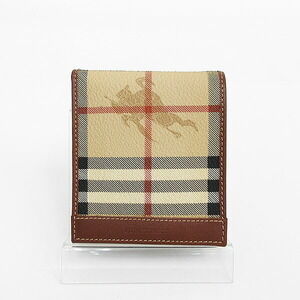 BURBERRY Check Bifold Wallet Brown Beige